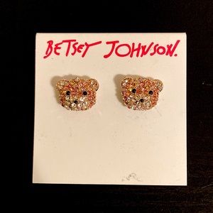 Betsey Johnson Glittery Teddy Bear Face Studs 💖🐻